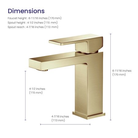 Смеситель для раковины Timo Selene 2061/17F золото матовое